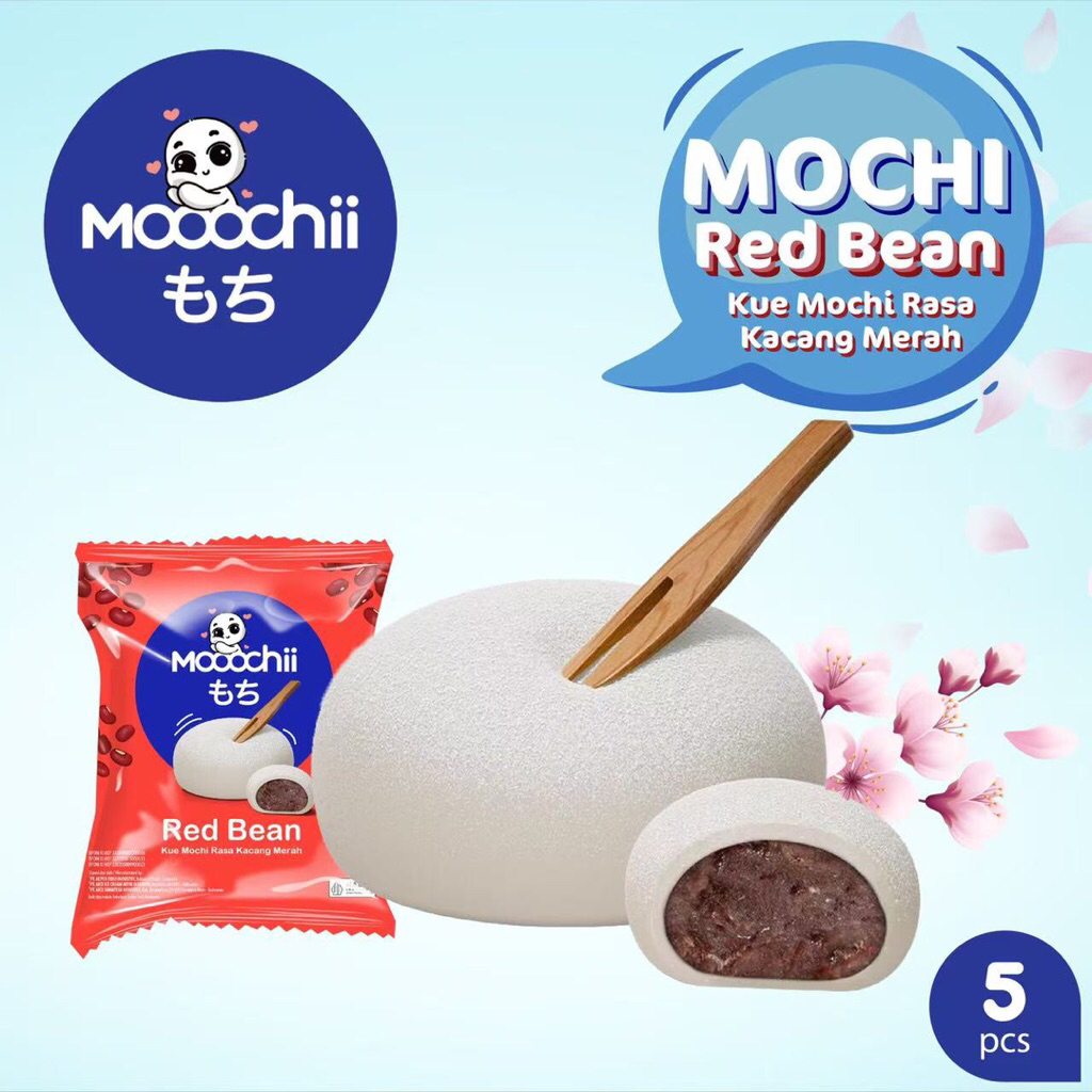 

Kue Mochi Red Bean 5pcs (bukan es krim) dessert kacang merah mooochii aice