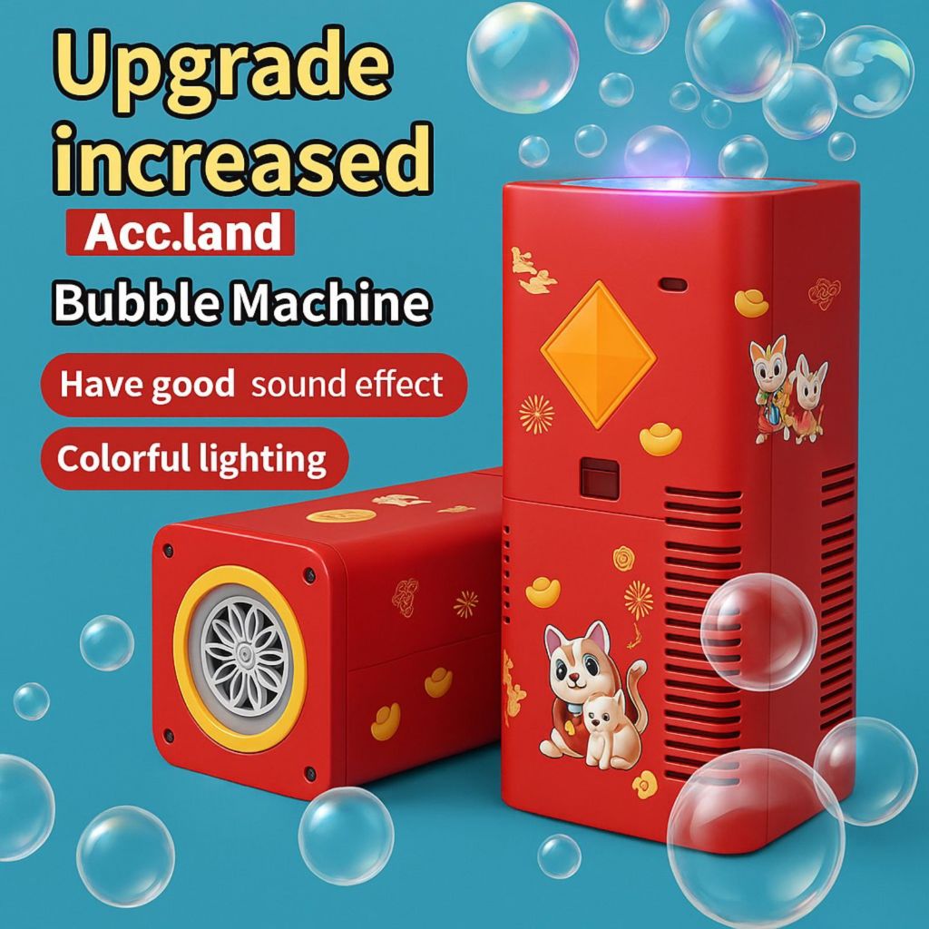 Mainan Gelembung Sabun Otomatis Mesin Elektrik Bubble Air Maker Speaker LED