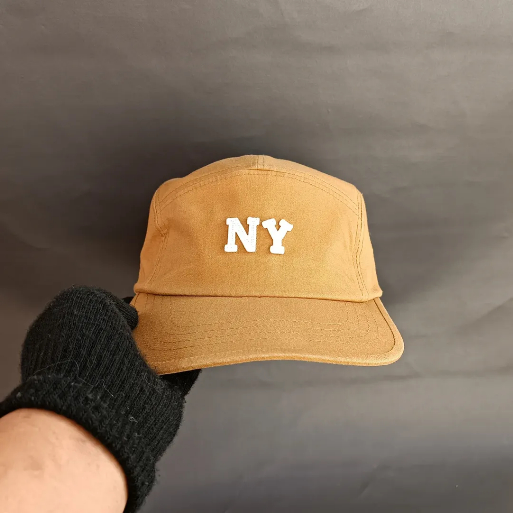Topi 5 Panel Unisex Pria Wanita NY Coklat
