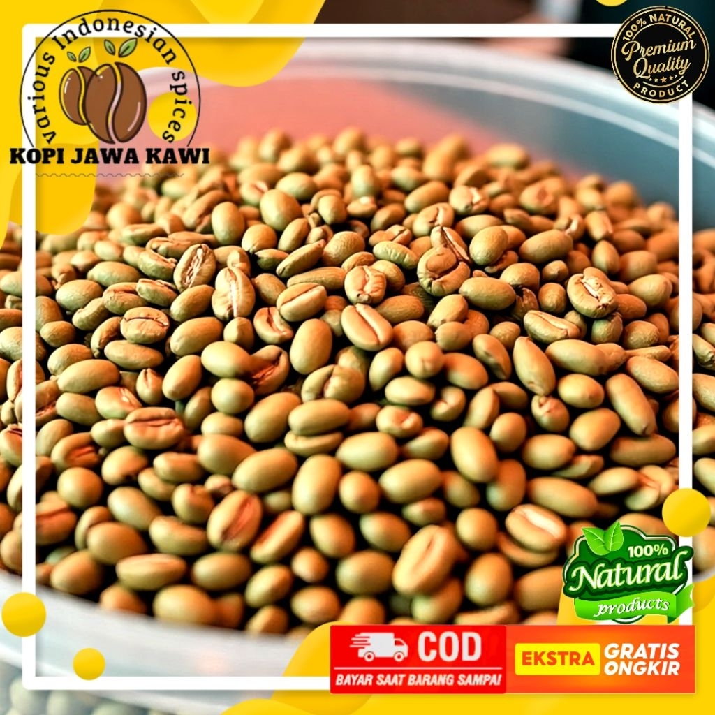 

Biji Kopi Natural Green Bean Arabika Premium 100% Coffee Tua Natural Gunung Kawi 250g