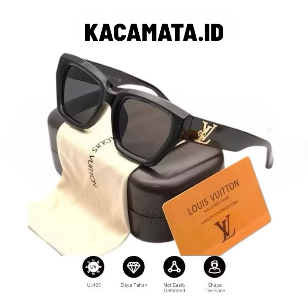 Kacamata Fashion Branded Pria Wanita LV69002 Original Sunglasses Lensa Anti UV 400+ Terbaru Elegan