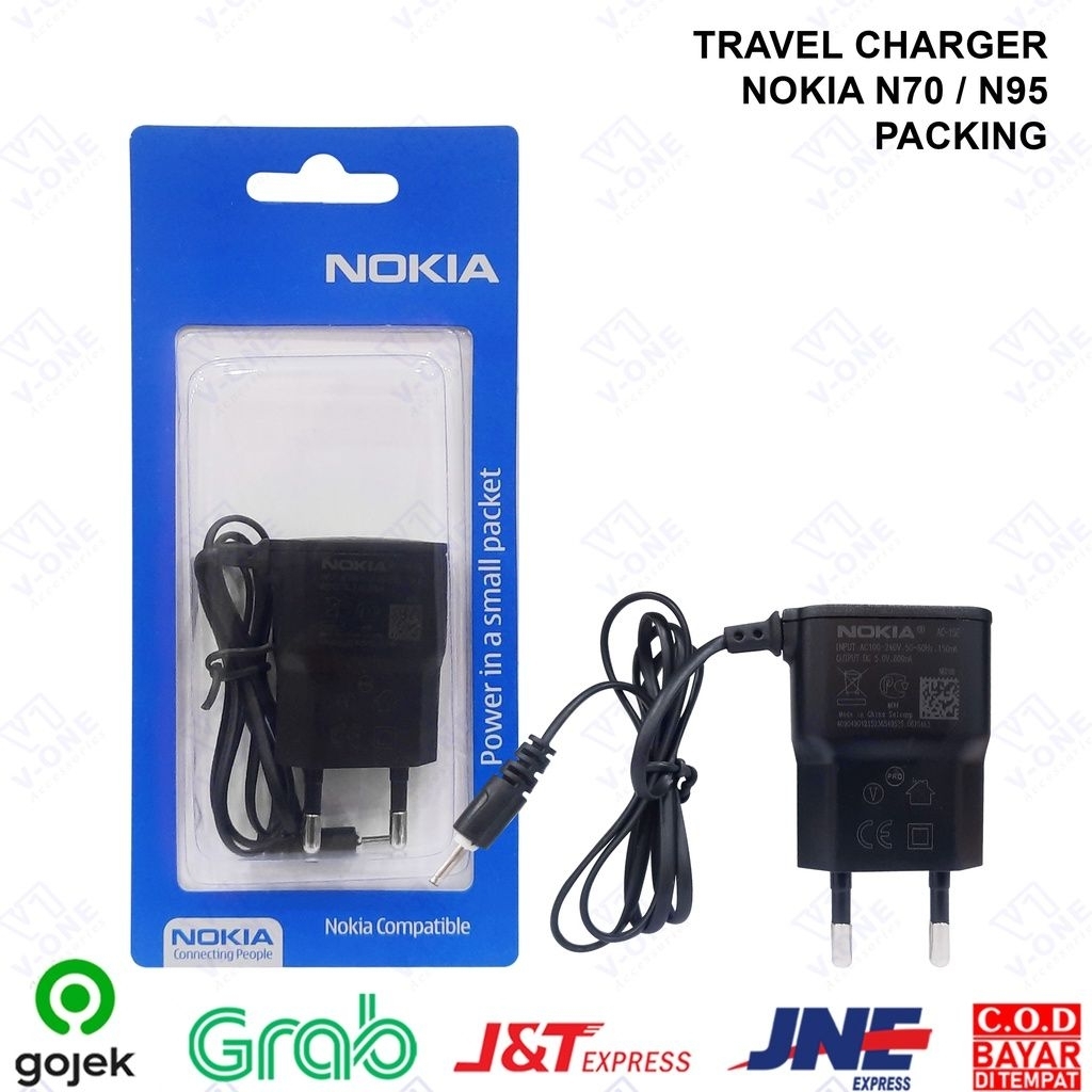Travel Charger Colokan Kecil Nokia N95 C1 C2 C3 C5 C6 C7 Jadul Lama Casan BULAT KECIL/CARGER ORIGINA