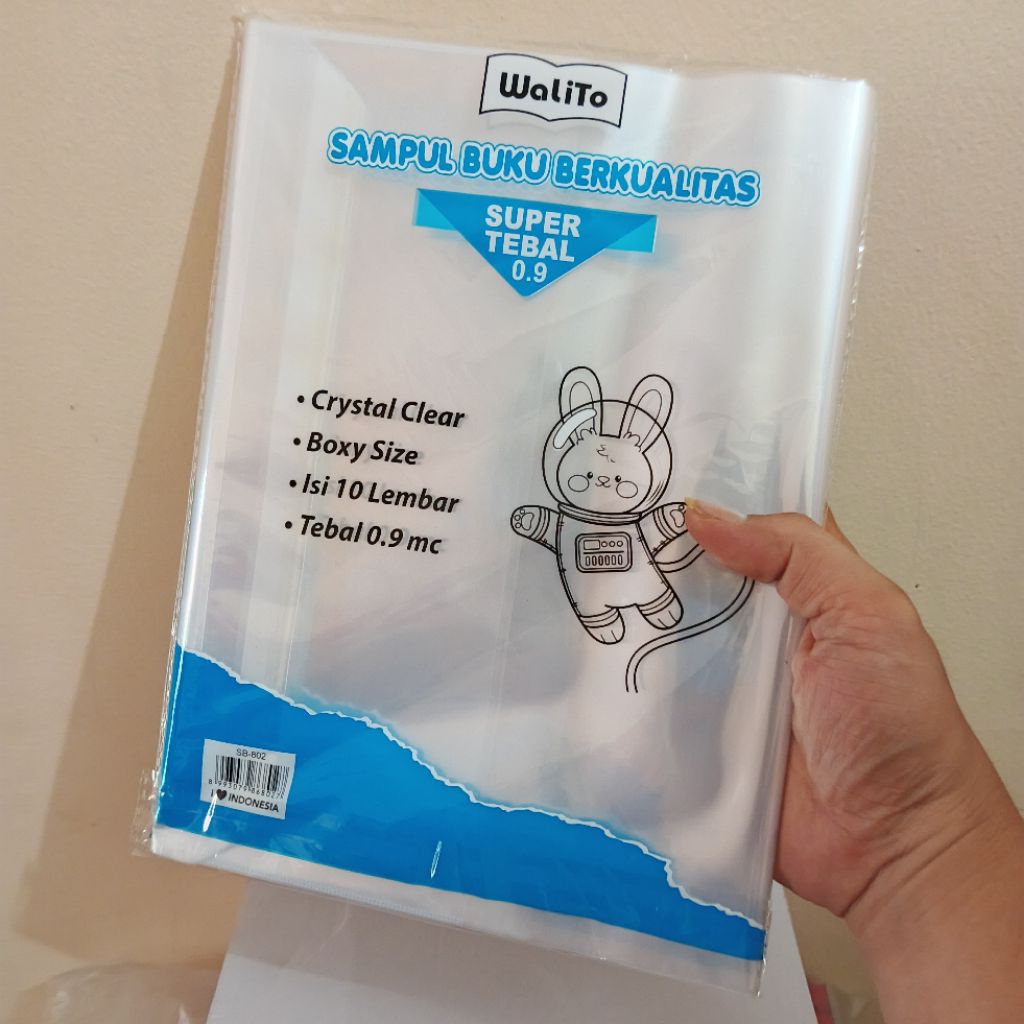 

1 Pak Sampul Buku Plastik Super Tebal 0.9 Micron Isi 10 Lembar WALITO
