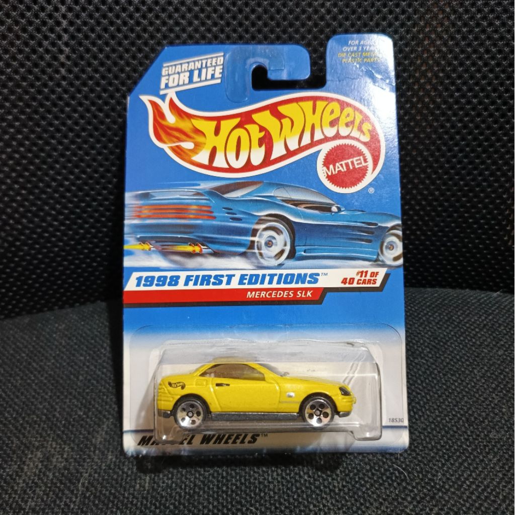 Hotwheels Mercedes Benz SLK FE yellow made in India (metal base) card minus