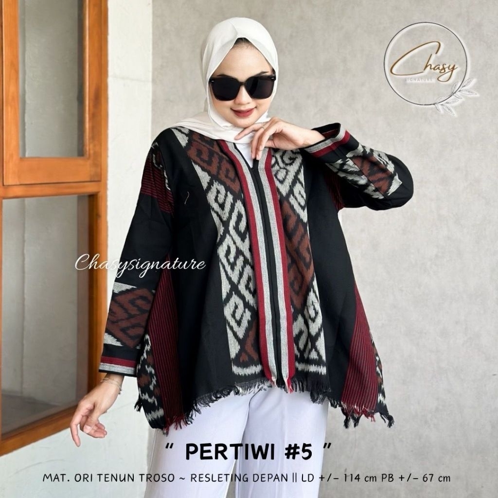 Atasan batik wanita PERTIWI BLOUSE TENUN TROSO - LD114 - Audya blouse tenun ori chasy . blouse BATIK