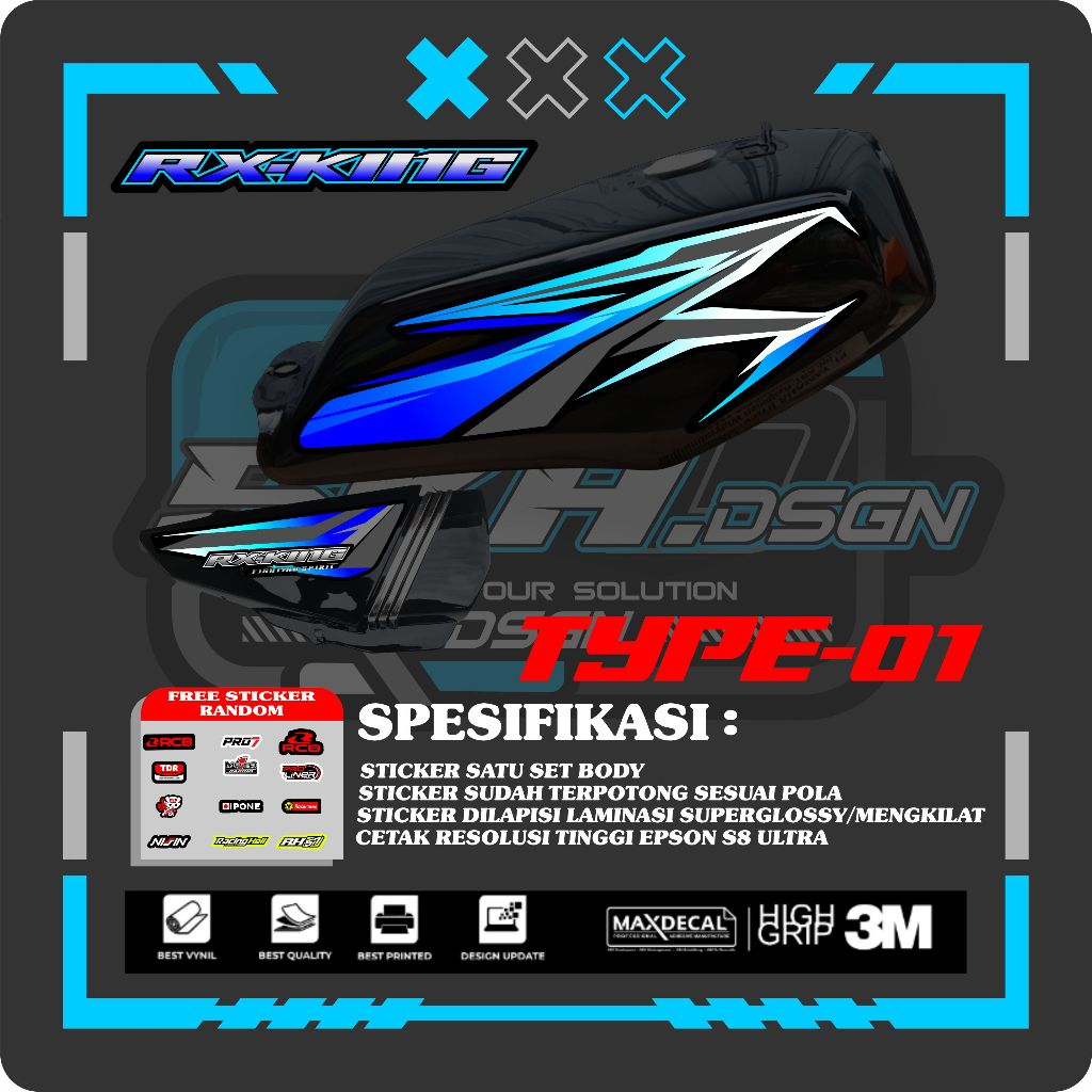 STRIPING RX KING 2005 VARIASI simpel elegan