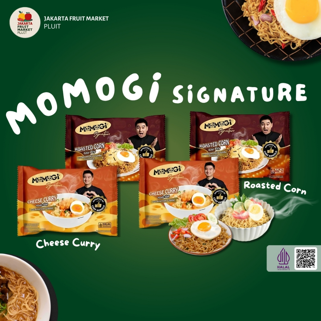 

MOMOGI SIGNATURE ROASTED CORN STIR FRY NOODLE AND CHEESE CURRY NOODLE SOUP