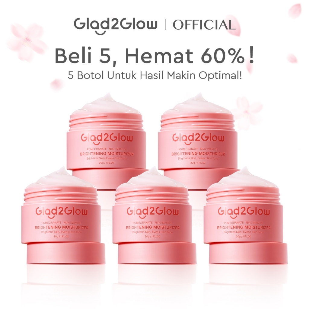[Hemat 5PCS]Glad2Glow Moisturizer Series Mencerahkan Pencerah Wajah Anti Jerawat Penuaan Hilangkan F