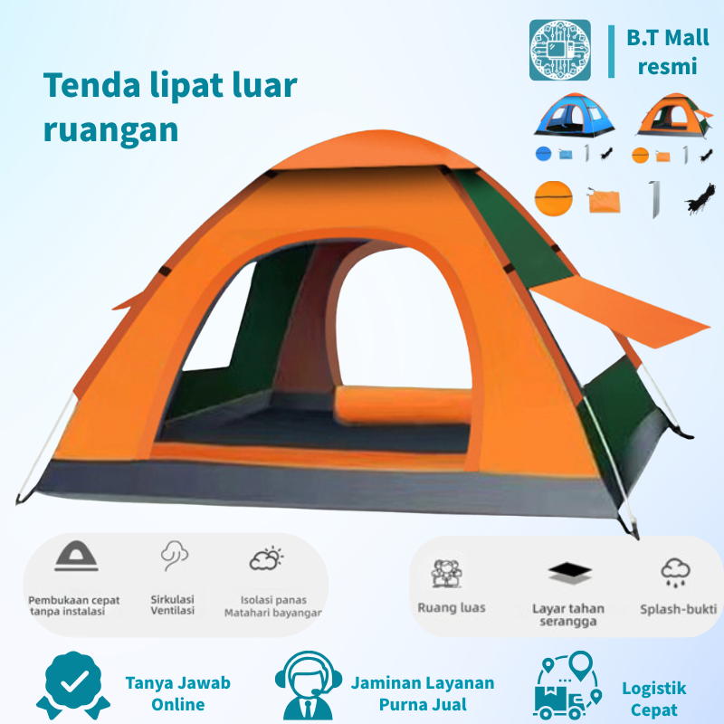 Tenda Camping Orang tenda camping otomatis Kapasitas 2-3 Anti Air UV Tenda Camping Lipat Portable