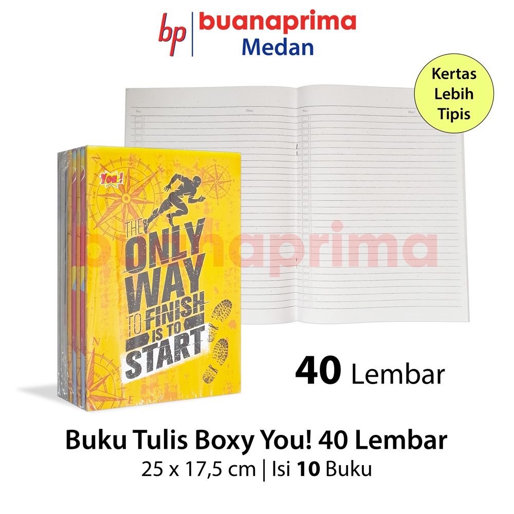 

Buku Tulis PANJANG YOU! 40 Lembar 1 Pack Isi 10 Pcs Buku Boxy Notebook Sekolah B5