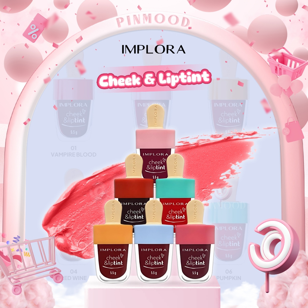 IMPLORA - CHEEK & LIP TINT - Cheek and Liptint Transferproof Moisturizing Waterbased  Easy to Blend
