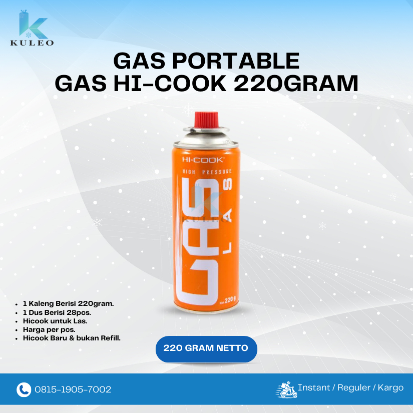 Gas HI COOK / Gas Las / HICOOK Las / Gas Portable / ALAT Las