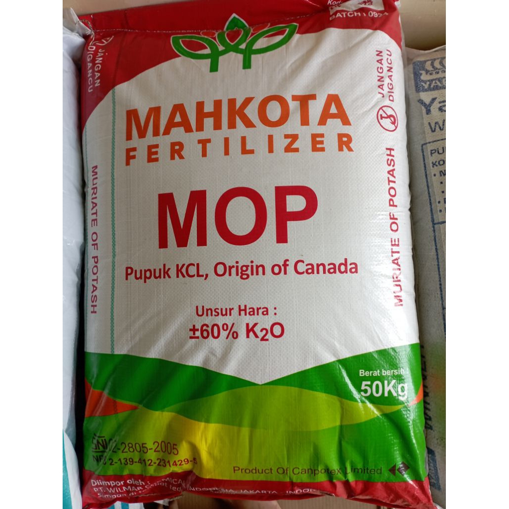 Pupuk KCL Mahkota Kemasan 50 KG