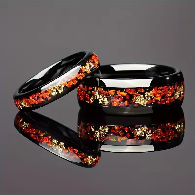 Happy Tuummy Cincin Pria Wanita Anti Karat Premium Real Titanium Mewah Unik Estetik Ask Crimson Ring