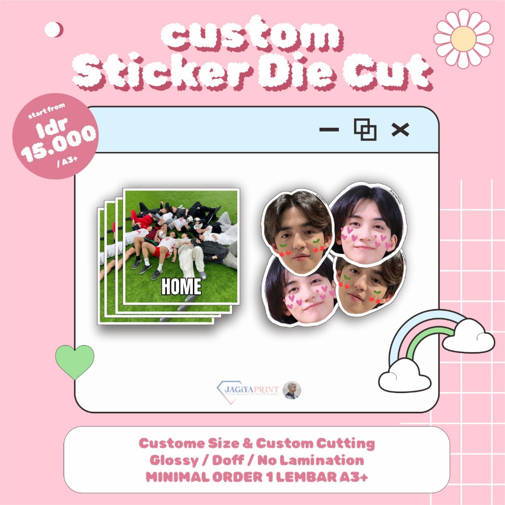 

CUSTOM STICKER DIE CUT (NO MINIMAL ORDER)