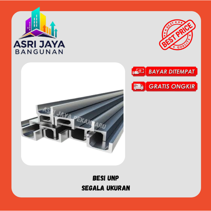 Besi UNP / profil baja U segala macam Ukuran 120mm sampai 250mm dengan panjang 6 Meter (Khusus Daera