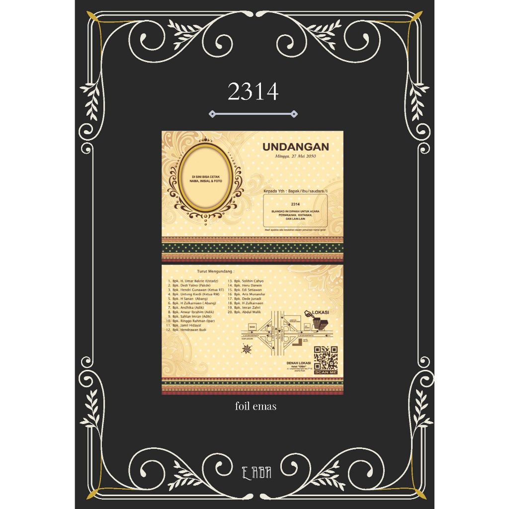 Cetak Undangan Pernikahan Erba 2314 Termurah Di Indonesia