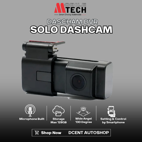 Dashcam DVR MobileTech SOLO DASHCAM - Dashcam 1 Way Camera - Solo Dashcam Mobil - Kamera Mobil - 100