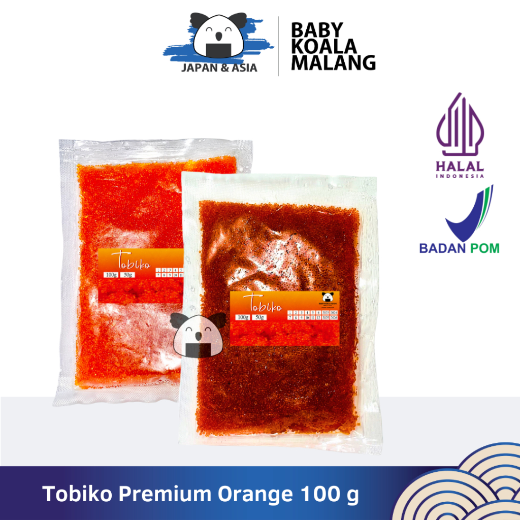 

TOBIKO Premium Orange 100 g Halal │ Telur Ikan Terbang Oren Berbumbu │ Seasoned Flying Fish Roe -BKM