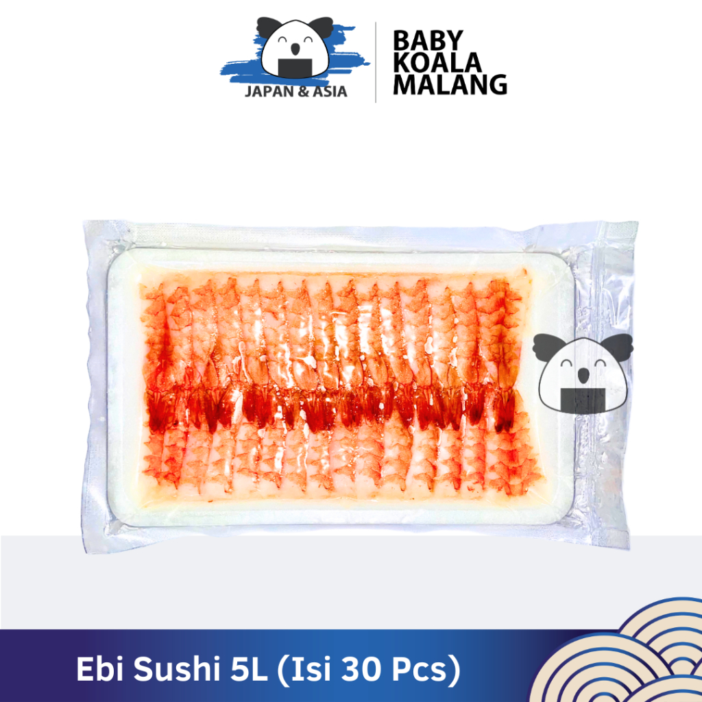 

EBI SUSHI Isi 30 Pcs & 6 Pcs | Japan Boiled Shrimp for Sushi | Udang Rebus Frozen -BKM