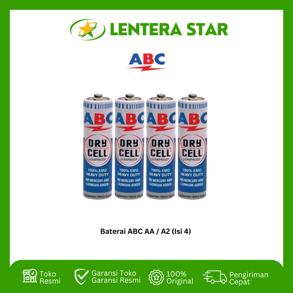 Baterai ABC AA / A2 (Isi 4) Baterai ABC AA / A2 (Isi 4)