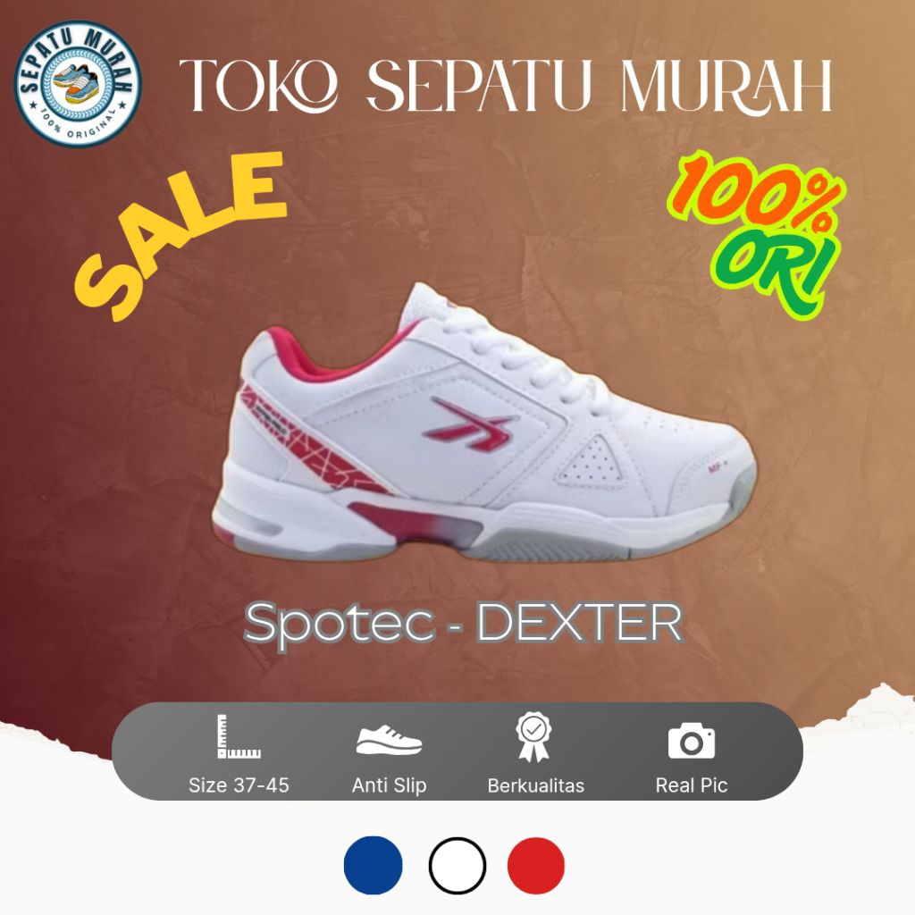 SPOTEC Sepatu TENNIS Art  DEXTER Putih/Merah