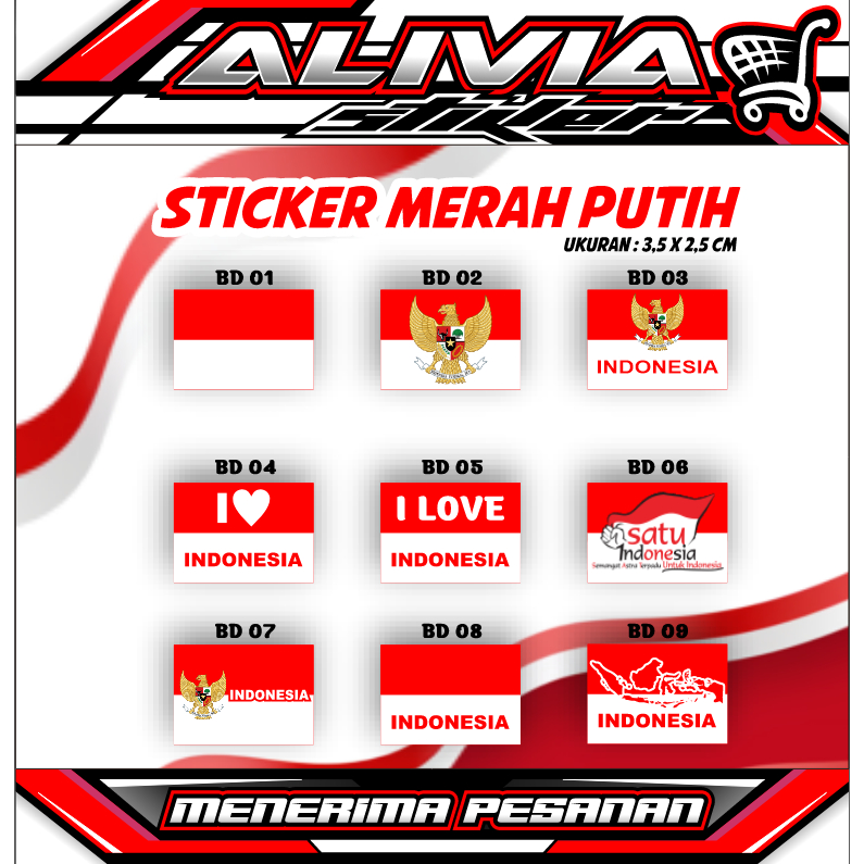 

(Isi 120 Pcs) Stiker Pipi Bendera Merah Putih Chromo l Kemerdekaan HUT Republik Indonesia 17 Agustus/Harga Bisa Perlembar