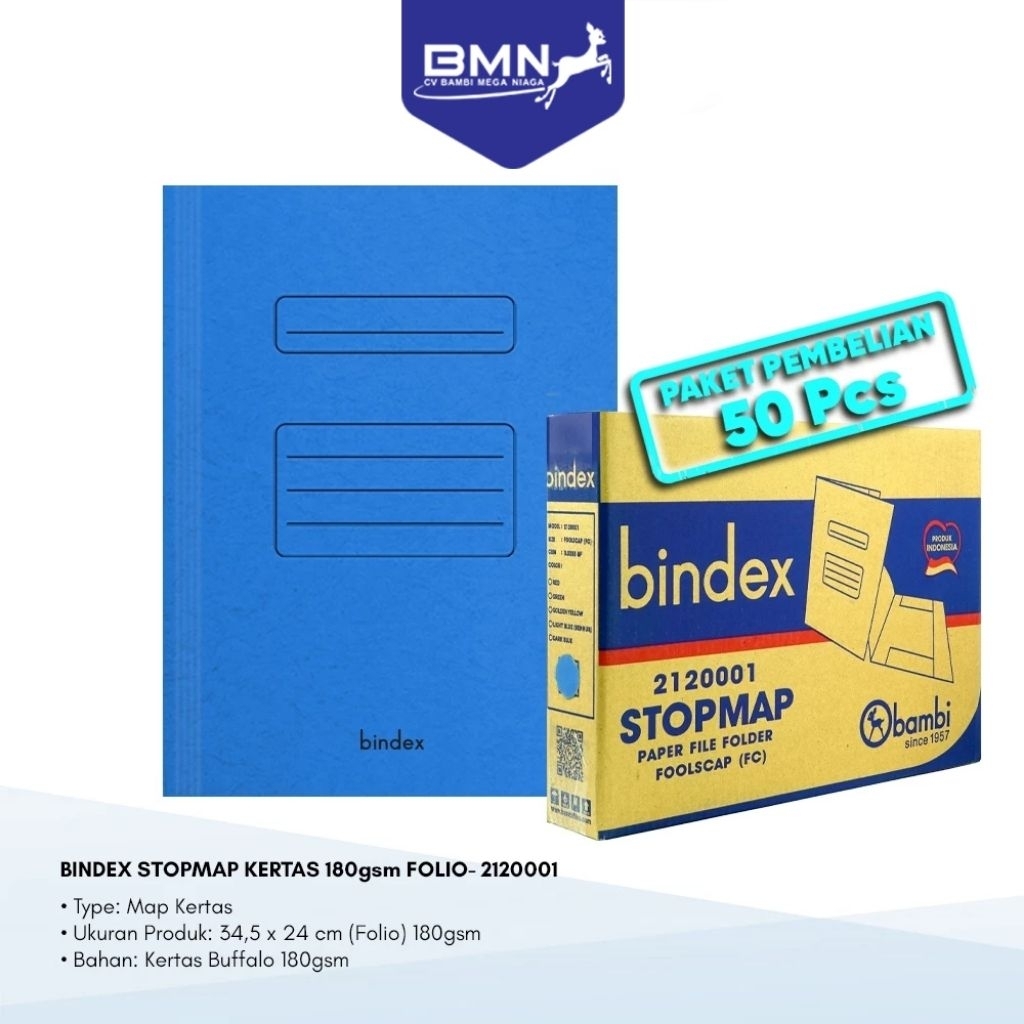 

Map karton Bindex Biru isi 50 Pcs