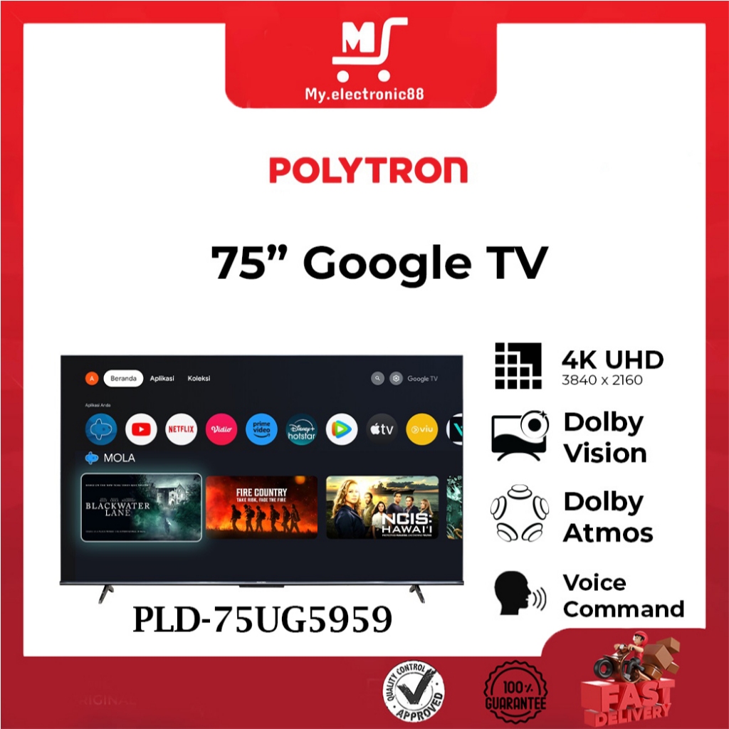 POLYTRON GOGLE TV 75 INCHI 4K PLD-75UG5959 - ULTRA HD