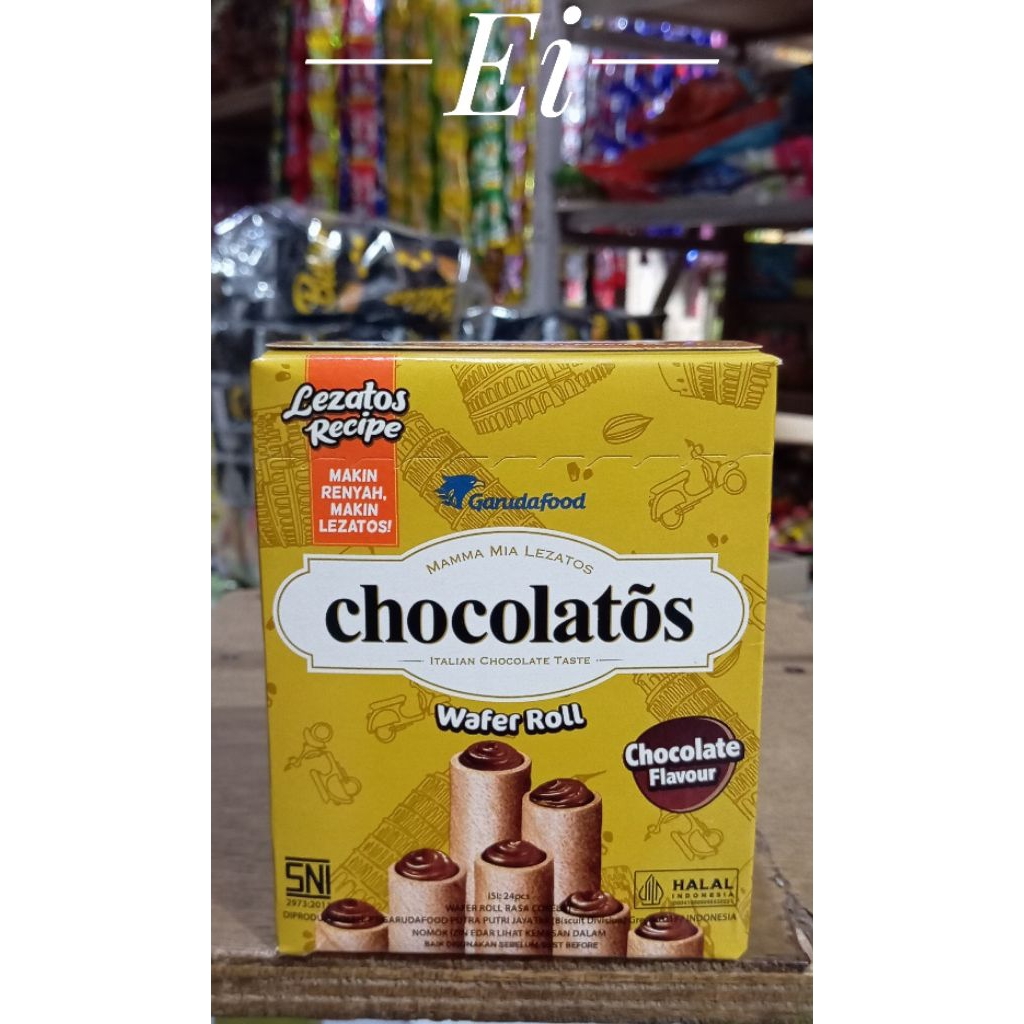

wafer roll chocolatos isi 24pcs/box