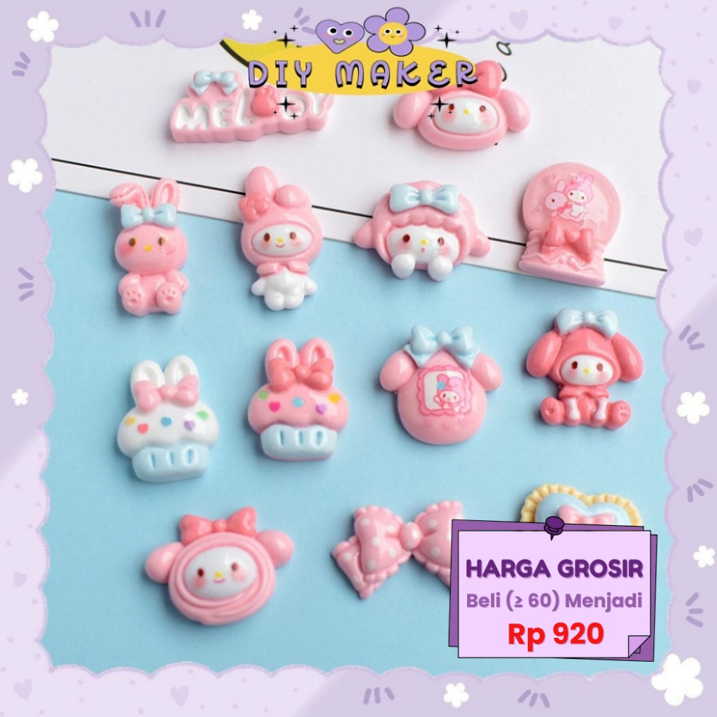 

DM Resin Clay Stiker 3D Untuk Case HP Botol Minum Notebook DIY Cartoon Melody DIY Aksesoris 3D-015