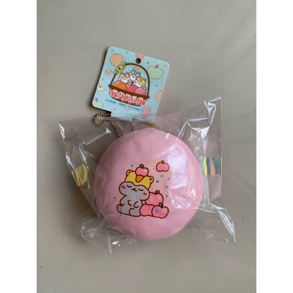 preloved licensed squishy || pink poli bun (perfect)