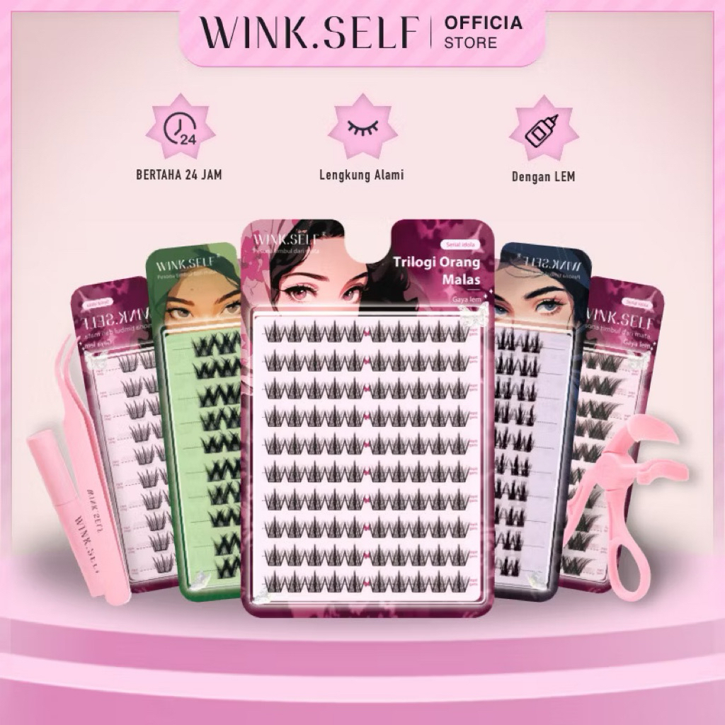 WINK.SELF Bulu Mata Palsu,Bulu Mata Extension,Riasan Mata Bulumata Palsu,Aksesoris Make Up