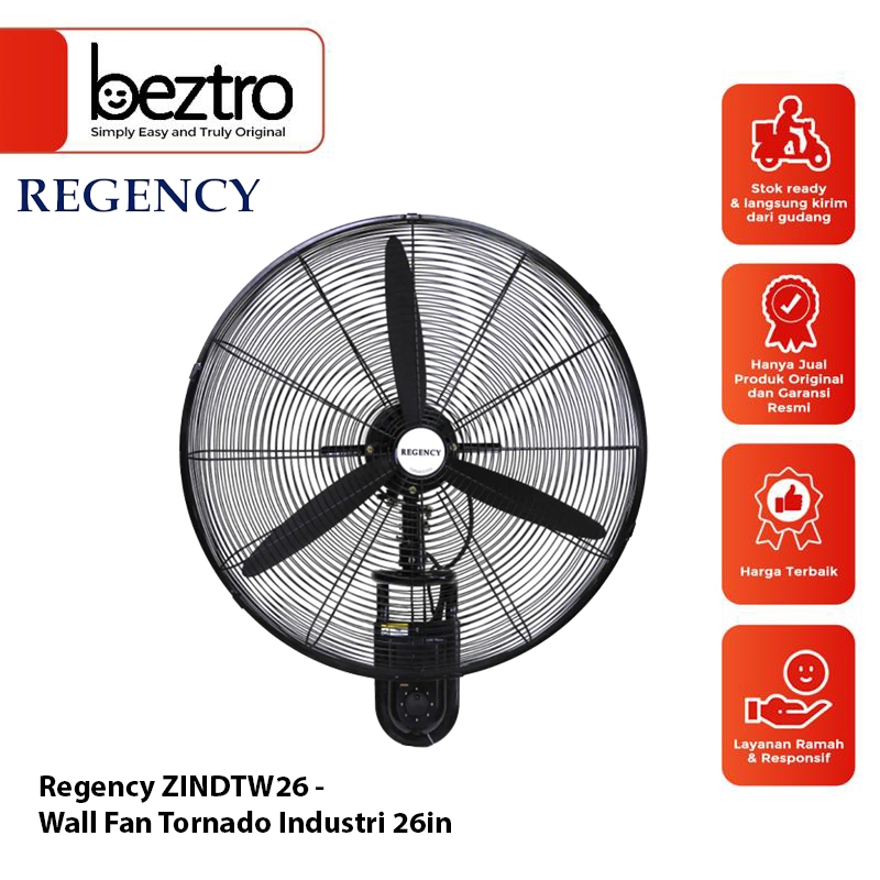 Regency ZINDTW26 – Kipas Angin Dinding Tornado Industri 26 inch