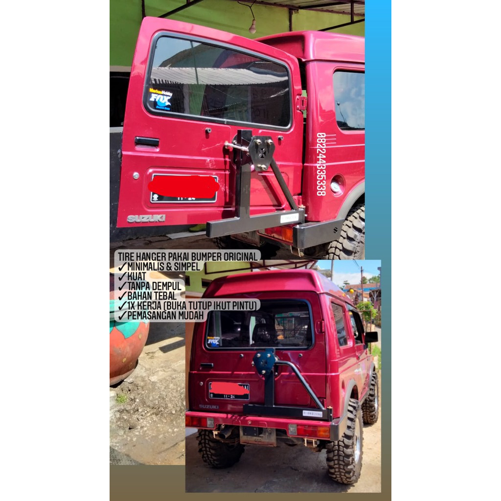 gantungan ban cadangan suzuki jimny katana tire hanger jimny bumper jimny katana ban serep jimny kat