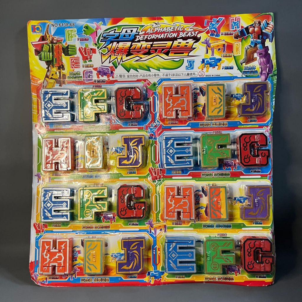 Mainan Robot Huruf EFGHIJ - Mainan Huruf bisa Berubah Bentuk Jadi Robot Dan Dinosaurus