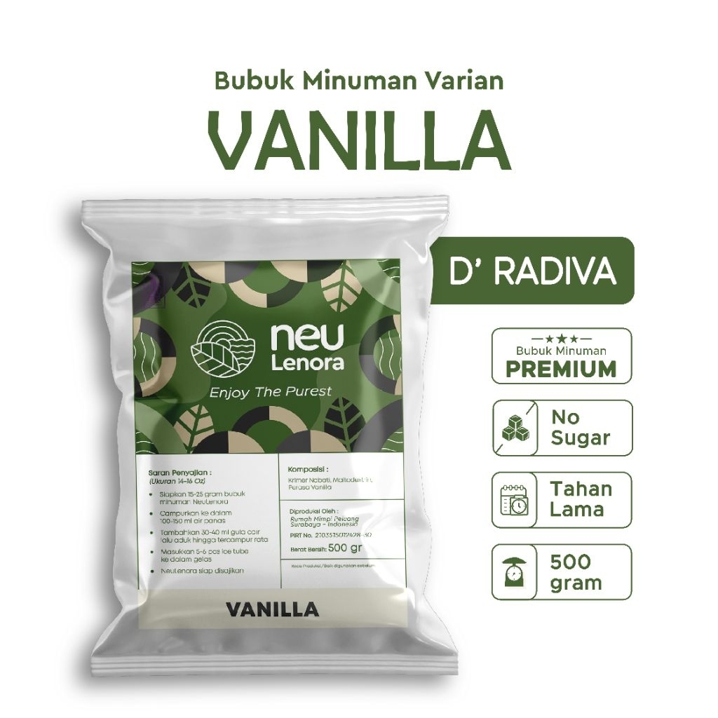 

Bubuk Minuman VANILLA Neulenora 500gram - Powder Drink Plain