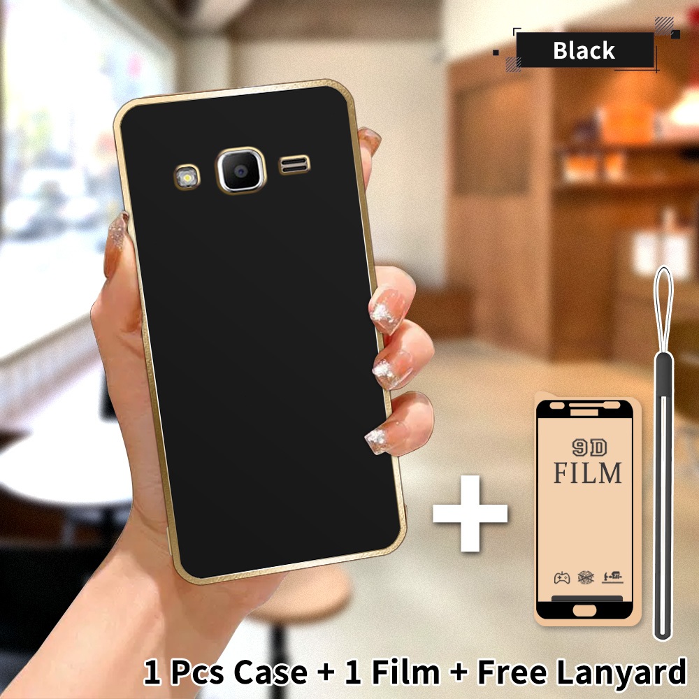 2 in 1 Case untuk Samsung J7 Core J7 2015 J7 Neo Casing Anti jatuh Cover Tepi Emas Softcase dengan F