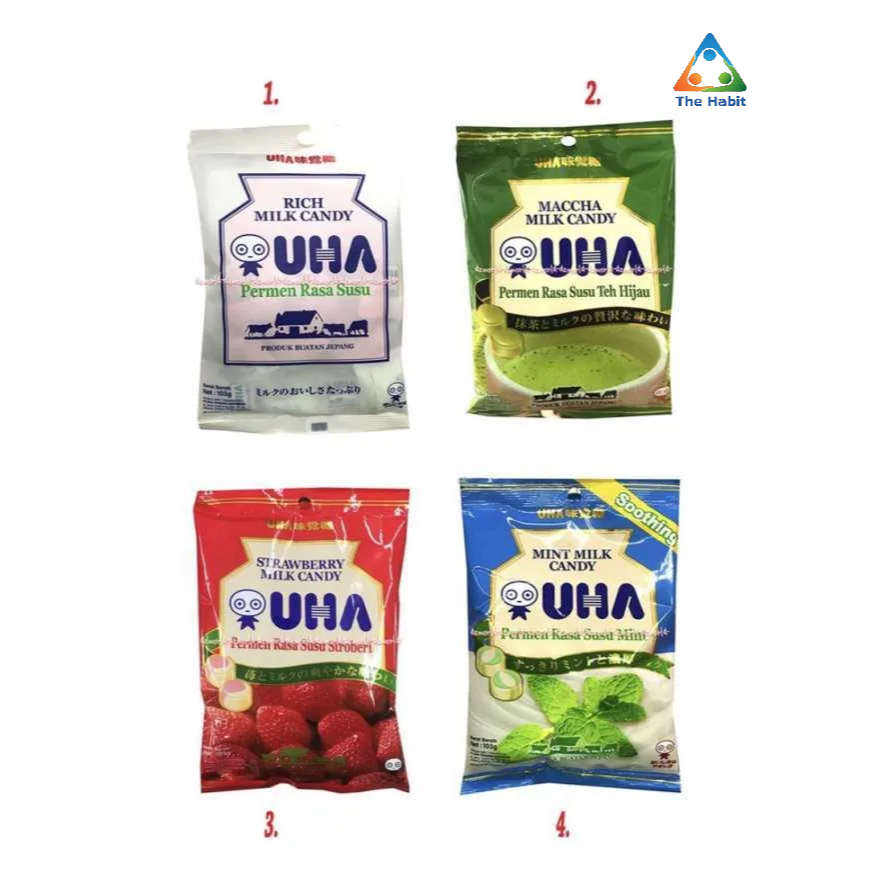 

(The Habit) Uha 103gr Macha Milk Candy Permen Rasa Susu Teh Hijau Stroberi Mint Permen Susu Manis Matcha Strawberry U.H.A