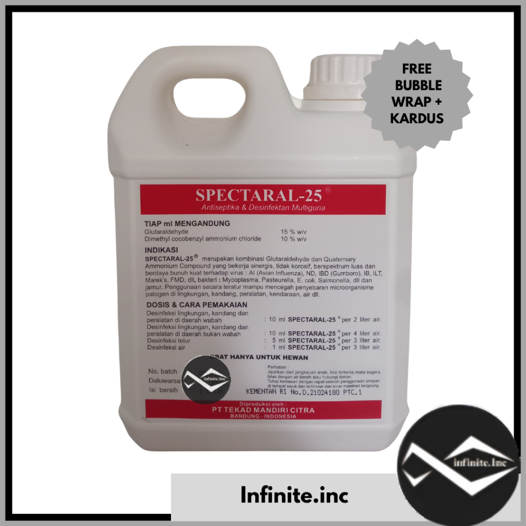SPECTARAL-25 1 Liter 1 L Glutaraldehyd 15% antiseptik desinfektan Spectaral 25 1Liter 1L