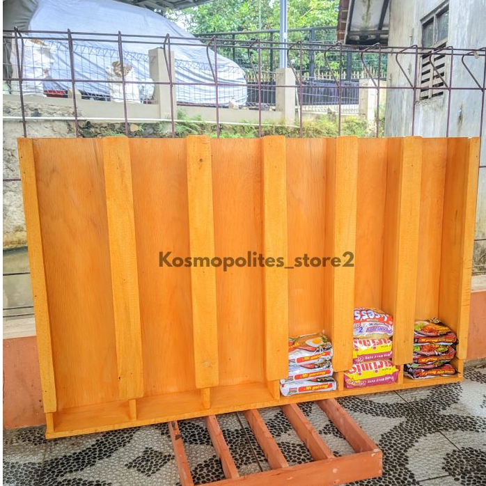 Rak Indomie Kayu / Rak Mie Instan / Display Warmindo Minimalis Serbaguna