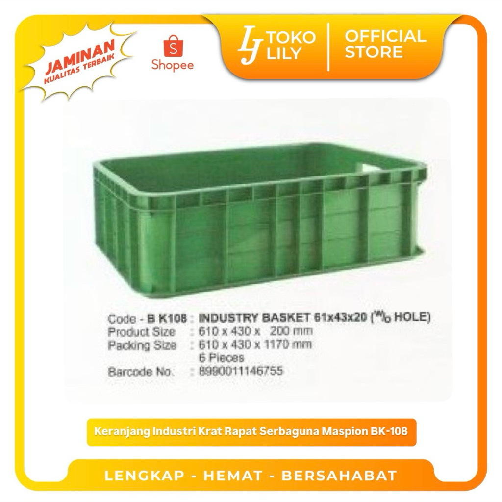 Keranjang Industri Krat Rapat Serbaguna Maspion BK-108