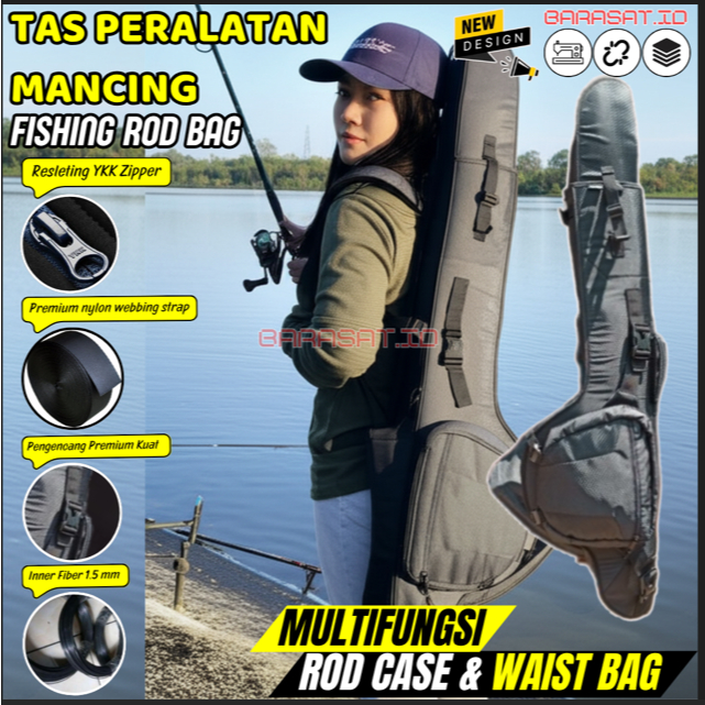 kantong pancing keren Ransel Terbaik Jumbo 4 Joran Selempang Bahan Tebal Kuat Premium aksesoris tas 