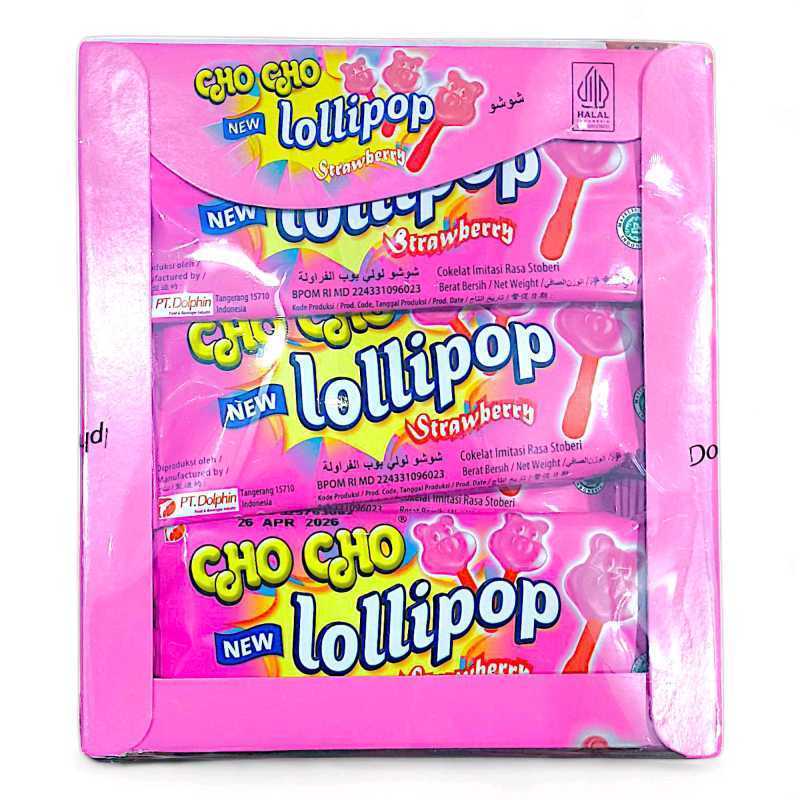 

Sehati Snack - Cho Cho Lolipop Original, Permen Strawberry | 1pack(24pcs)