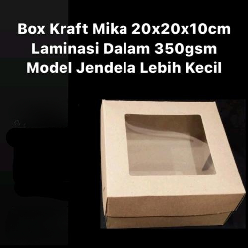 

Box Kraft Mika Box Laminasi Dalam Jendela Kecil Ukuran 20x20x10cm