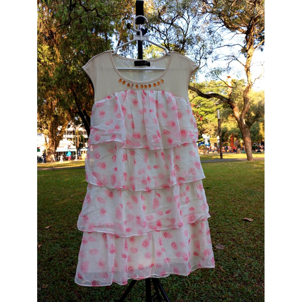 dress/motif/bunga/pink
