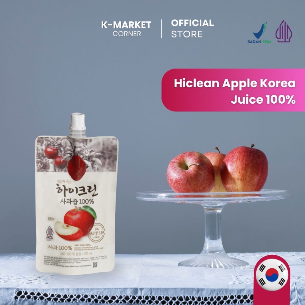 

HICLEAN Apple Korea Juice 100% isi 7 POUCH - Jus Apel Pouch Korea Jus Apel Kemasan Murni 100% Apel Asli