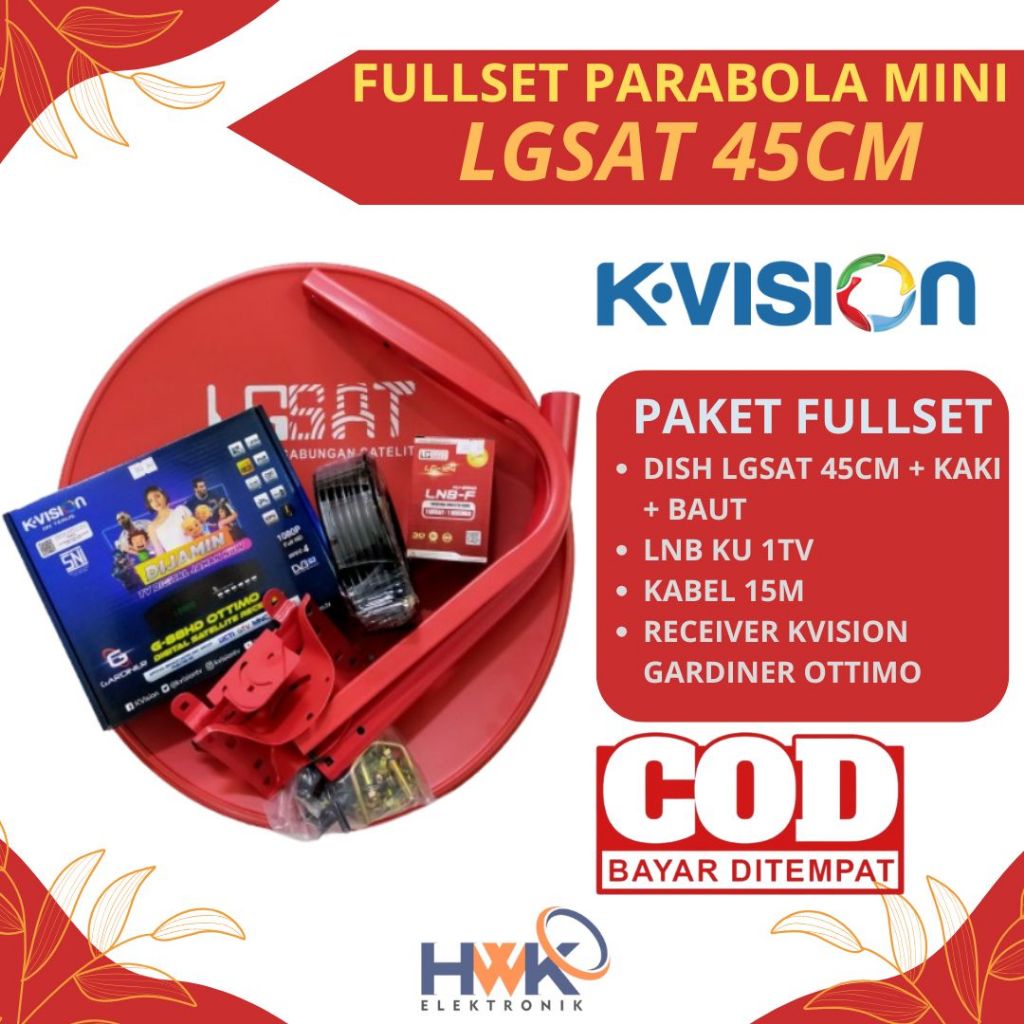 PARABOLA MINI 45CM KU BAND K-VISION FULLSET