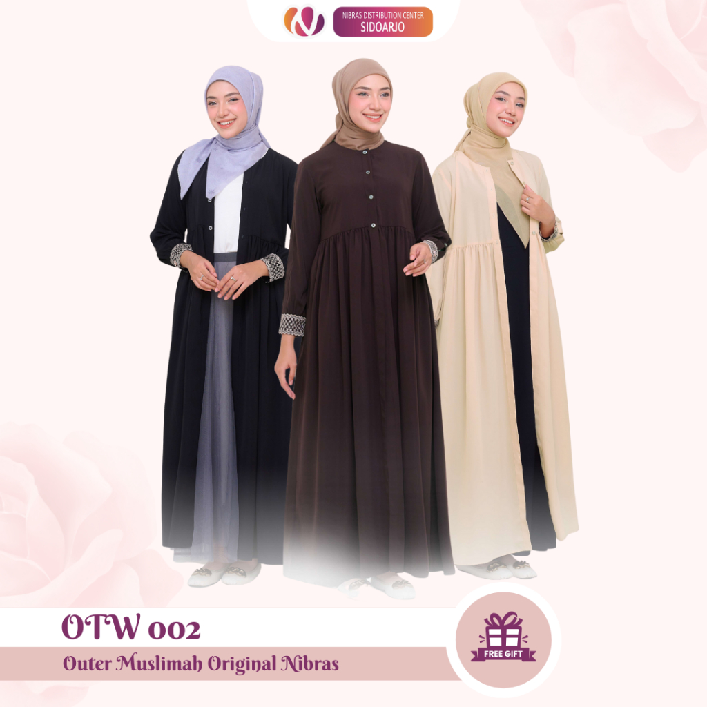 Long Outer Anti UV Wanita Terbaru Outer Remaja Outerwear Simple Kekinian Nibras OTW 002