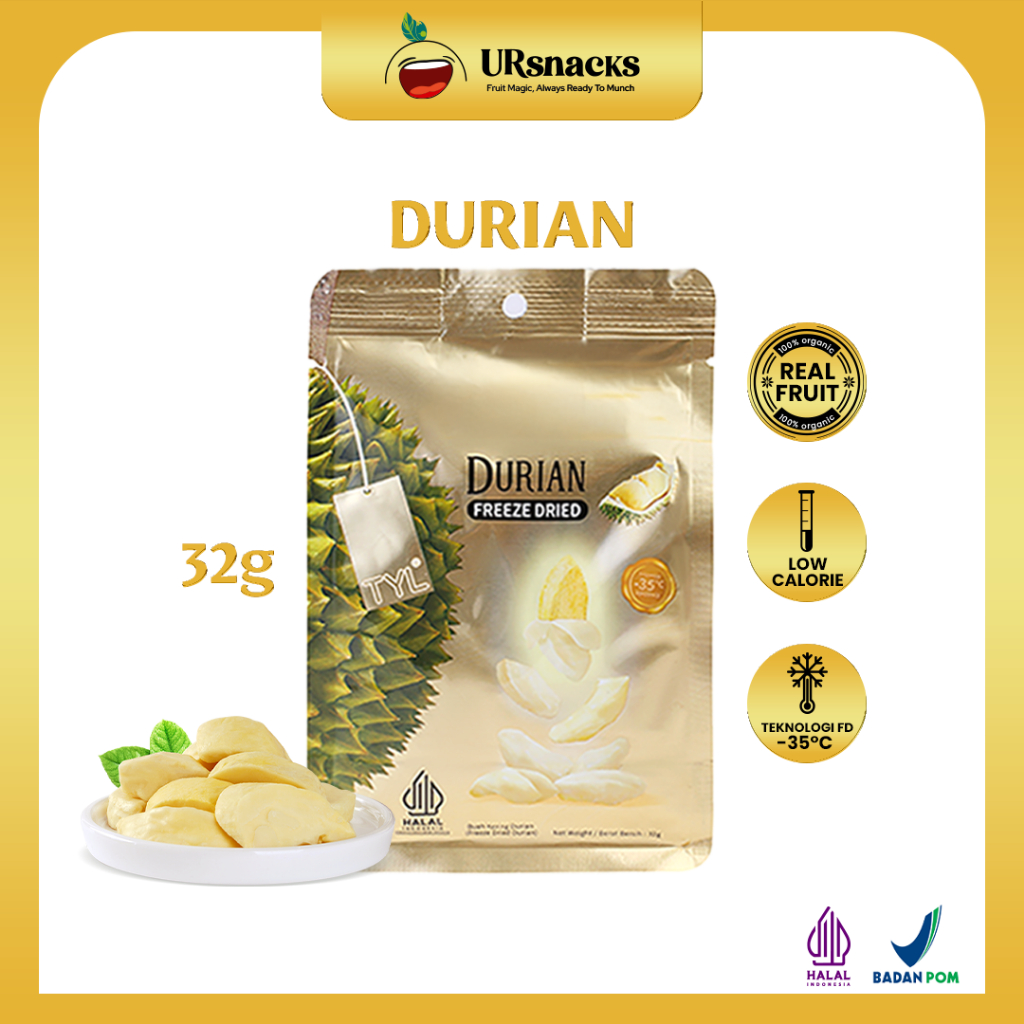

URSNACKS Buah Kering Durian - Cemilan Sehat Buah Durian 32gr